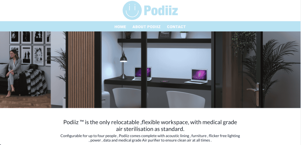 Podiiz office work pods with air purification